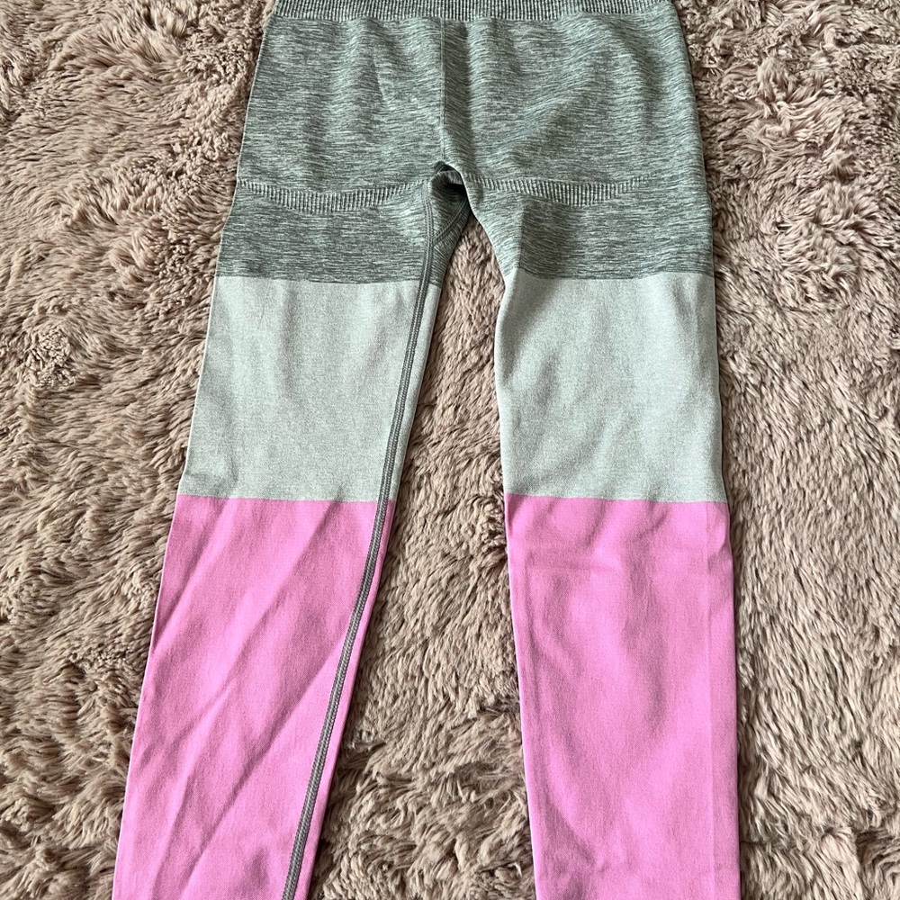 Hayden Gray and Pink Colorblock Leggings